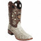 Square toe snakeskin boot