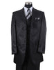 Mens 3 Button Ton on Ton Stripe Fashion Suit in Black