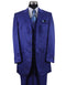 Mens 3 Button Ton on Ton Stripe Fashion Suit in Royal Blue