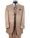 Mens 3 Button Ton on Ton Stripe Fashion Suit in Tan