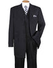 Mens 6 Button Double Breasted Vest Black Suit