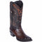 Mens Brown Ostrich Western Boots Snip Toe - Wild West Boots