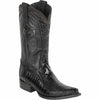 Black Ostrich Leg Boots Snip Toe - Wild West Boots