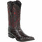 Black cherry ostrich pointy Mexican boot