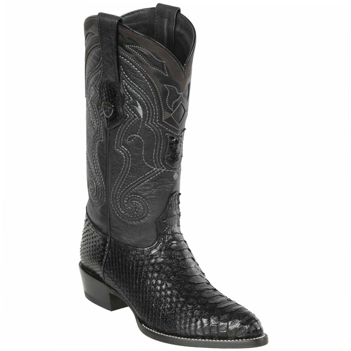 Black Python Print Short Cowboy Boots