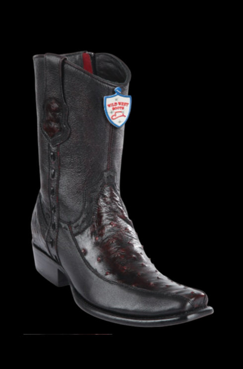 Wild West Botas de Avestruz Horma Dubai Toe Blackcherry