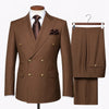 Rossi Man Brown Double Breasted Mens Modern Fit Suit