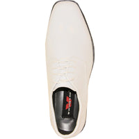 Bravo Mens Classic Plain Square Toe Shiny Patent Tuxedo Dress Shoe in White