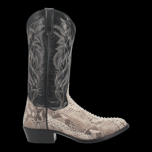 Dan Post Men's Manning Python Snakeskin Round Toe Boots - Natural
