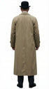 Men’s Beige Cotton Trench Coat Suit Package – Classic Long Overcoat for Formal + Suit + Hat
