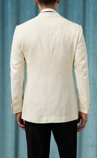 Mens Ivory Dinner Jacket - Cream Wedding Tuxedo Jacket in Off White Blazer Shawl Collar Double breasted