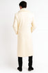 Men’s Ivory - Cream - Off White Full-Length Overcoat with Luxurious Faux Fur Shawl Collar – Winter Dress Coat