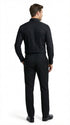 Men’s Black Pleated Tuxedo Dress Shirt | Formal Laydown Collar Button-Up Shirt for Weddings & Black Tie By Tiglio