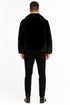 Men’s Black Faux Fur Jacket – Luxury Winter Zip-Up Coat with Soft Plush Finish