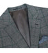 Wool Blend Plaid Pattern Regular Fit 2 Button Blazer in Grayish Brown