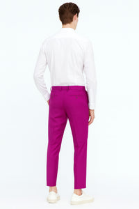 Men’s Fuchsia Dress Pants – Slim Fit Stylish Formal Trousers for Parties in Hot Pink Color