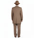 Men’s 1920s Tan Zoot Suit with Fedora Hat and Wingtip Shoes – Vintage Gangster 3-Piece Long Jacket Suit