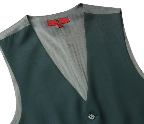 Vanderbilt Collection - Classic Dress Vest 5 Buttons Regular Fit In Green