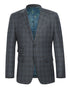 English Laundry 2-Piece Gray Plaid Wool Blend Slim Fit Dress Suit