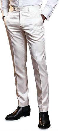 Mens Solid Color Shiny Satin Dress Pants 6VP1010