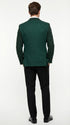 Zacchi Brand Men’s Dark Green Textured Blazer – Classic Single Button Sport Coat with Notch Lapel Formal Jacket