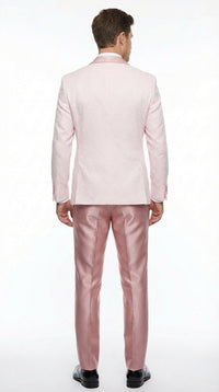 Men's Light Pink 3 Piece Tuxedo Suit Set | Shawl Lapel Formal Wedding Prom Dinner Suit in Rose Gold Color