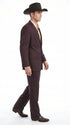 Men’s Brownish Black Pinstripe Western Suit, Cowboy Formal Wedding Ranch Dress Suit Set Slim Fitted