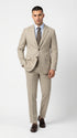 Men’s Light Tan Tweed Suit – Classic Beige Two Piece Suit, Herringbone Formal Wear, Vintage Style Business & Wedding Outfit for Men