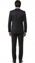 Men’s Black and White Lapel Prom Tuxedo Suit + Black Vest + Black Pants Peak Lapel