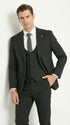 Men’s Black Pinstripe 3 Piece Suit – Vested Formal Business Suit for Wedding, Office, Prom and Party Wear