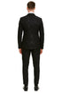 Black Sequin Tuxedo Suit with Satin Shawl Lapel – Mens Slim Fit Formal Prom and Wedding Attire