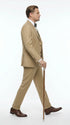 Men’s Khaki 3 Piece Suit with Patterned Vest, Great Gatsby Inspired Formal Suit for Weddings, Mardi Gra in Tan Camel Color