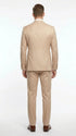 Vitali Men’s Tone on Tone Beige Pinstripe 2 Piece Suit, Double Breasted Summer Dress Suit for Weddings, Tan Beige Shadow Pinstripe
