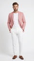 Men’s Red and white Houndstooth Summer Blazer, Lightweight Check Sport Coat for Weddings, Prom, Parties
