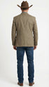 Men’s Brown Taupe Western Blazer Jacket – Classic Cowboy Style Sport Coat for Wedding