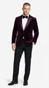 Mens Plum Eggplant Velvet Blazer Jacket – Luxury Velvet Dinner Jacket for Wedding, Tuxedo Events, Formal Parties in Burgundy Color