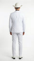 Men’s White Western Cowboy 3 Piece Tuxedo Suit, Formal Wedding Prom Groom Suit Set