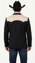Men’s Black & Bone Tan Western Blazer – Cowboy Sport Coat with Suede Yoke for Rodeo, Ranch & Country Wear