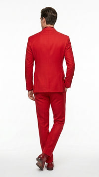 Men’s Red Double Breasted Suit – Peak Lapel Wedding, Prom & Formal Party Suit