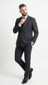 Men’s Black Pinstripe Double Breasted Suit – Classic Formal Business Suit Office and Evening Wear Modern Fit Conservative pattern