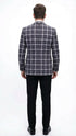Men’s Big and Tall Charcoal Gray and Black Plaid Blazer – Grey Checker Windowpane Sport Coat