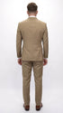 Men’s Statement Brand Caramel Khaki Double Breasted Wool Suit, Designer Formal Business Suit Set Wool Suit in Camel Color