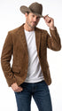 Men’s Brown Corduroy Country Blazer – Two-Button Western Sport Coat for Casual