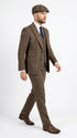 Peaky Blinder Men’s Brown Tweed 3-Piece Suit – Vintage Wedding, Business and Formal Suit with Matching Vest and Pants