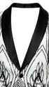 Men’s White and Black Patterned Tuxedo Blazer – Luxury Designer Dinner Jacket for Wedding, Prom and Formal Events New Year Christmas Holiday
