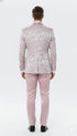 Men’s Light Pink Dusty Rose - Floral Tuxedo Suit – Luxury Satin Shawl Lapel 3-Piece Formal Wedding and Prom Suit in Blush Mauve color