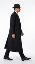 Men’s Godfather Black Double-Breasted Long Overcoat – Vintage Mobster Gangster Coat