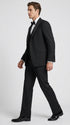 Men’s Black Boot Cut 3-Piece Tuxedo Suit – Peak Lapel Wedding, Prom and Formal Suit 1970s Style