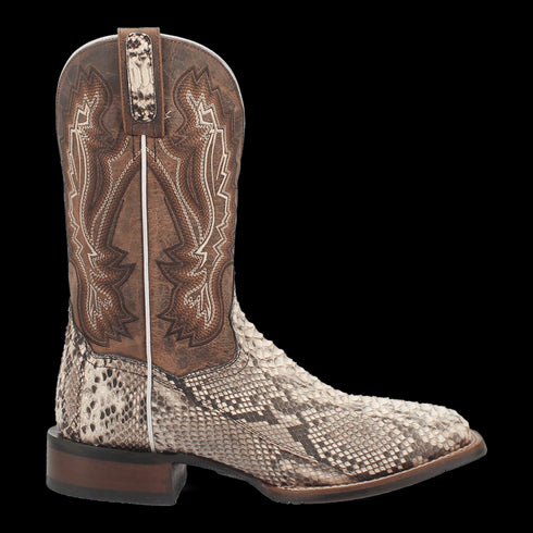 Dan Post Men's Brutus Python Snakeskin Square Toe Boots - Natural