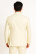 Mens Off-White Double Breasted Tuxedo Jacket with Shawl Lapel | Formal Wedding Suit in Ivory Cream Color